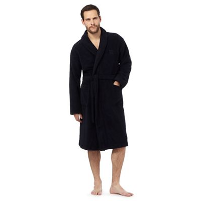 Navy towelling dressing gown